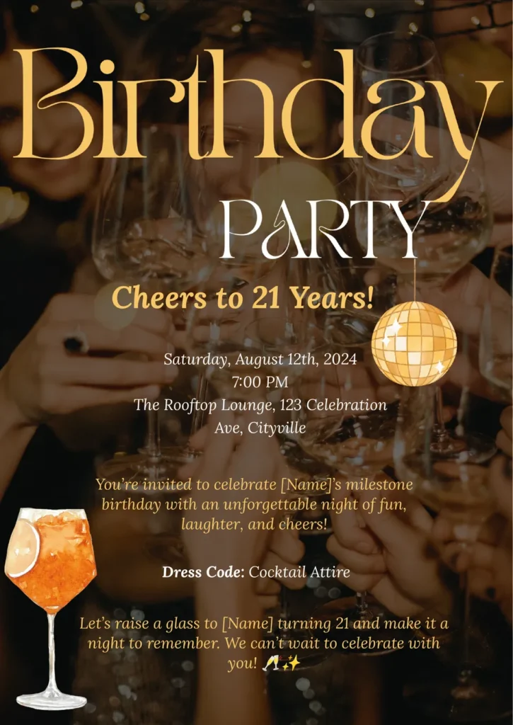 21st Birthday Invitation Template 21st Birthday Invitation Template