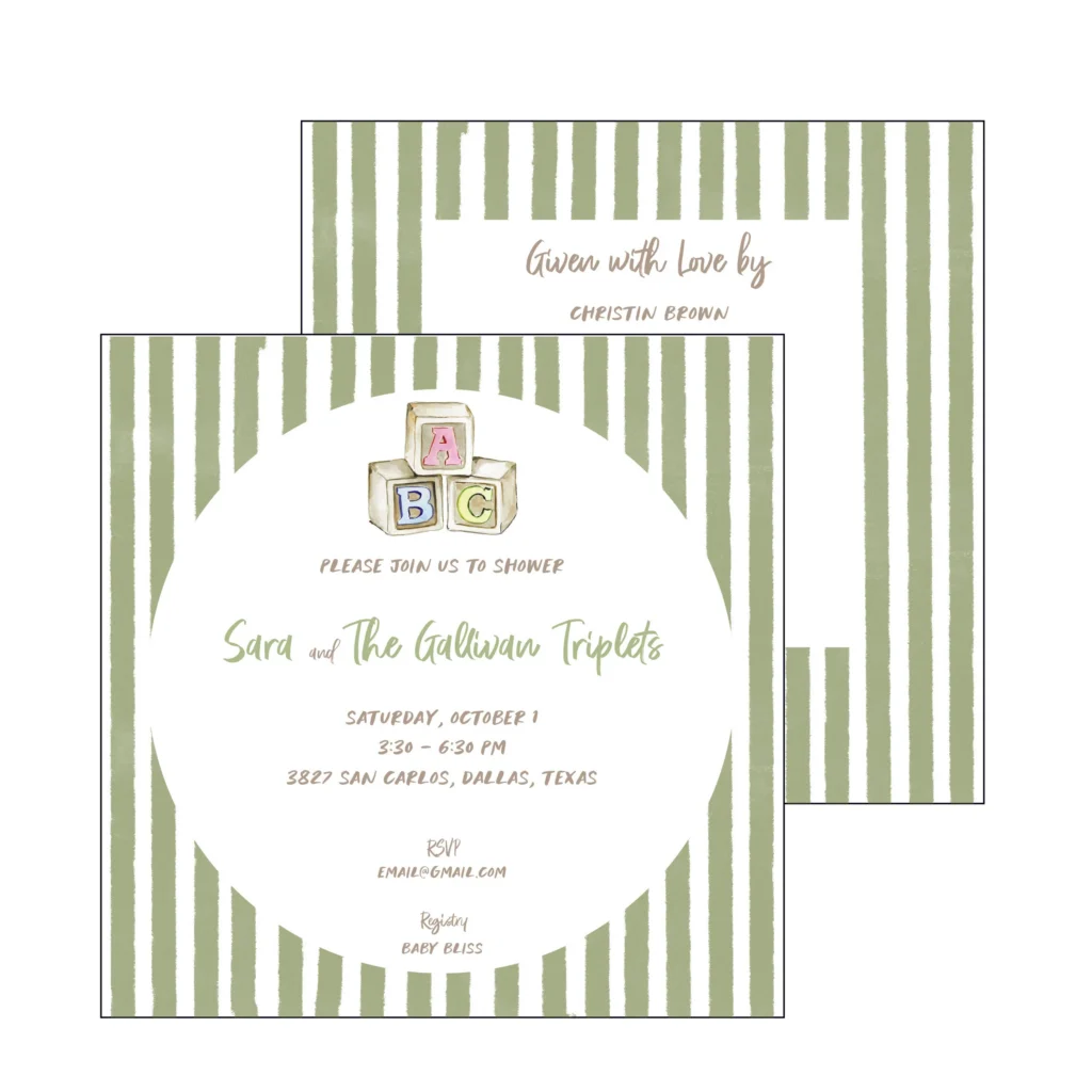 Abc Baby Shower Party Invitation