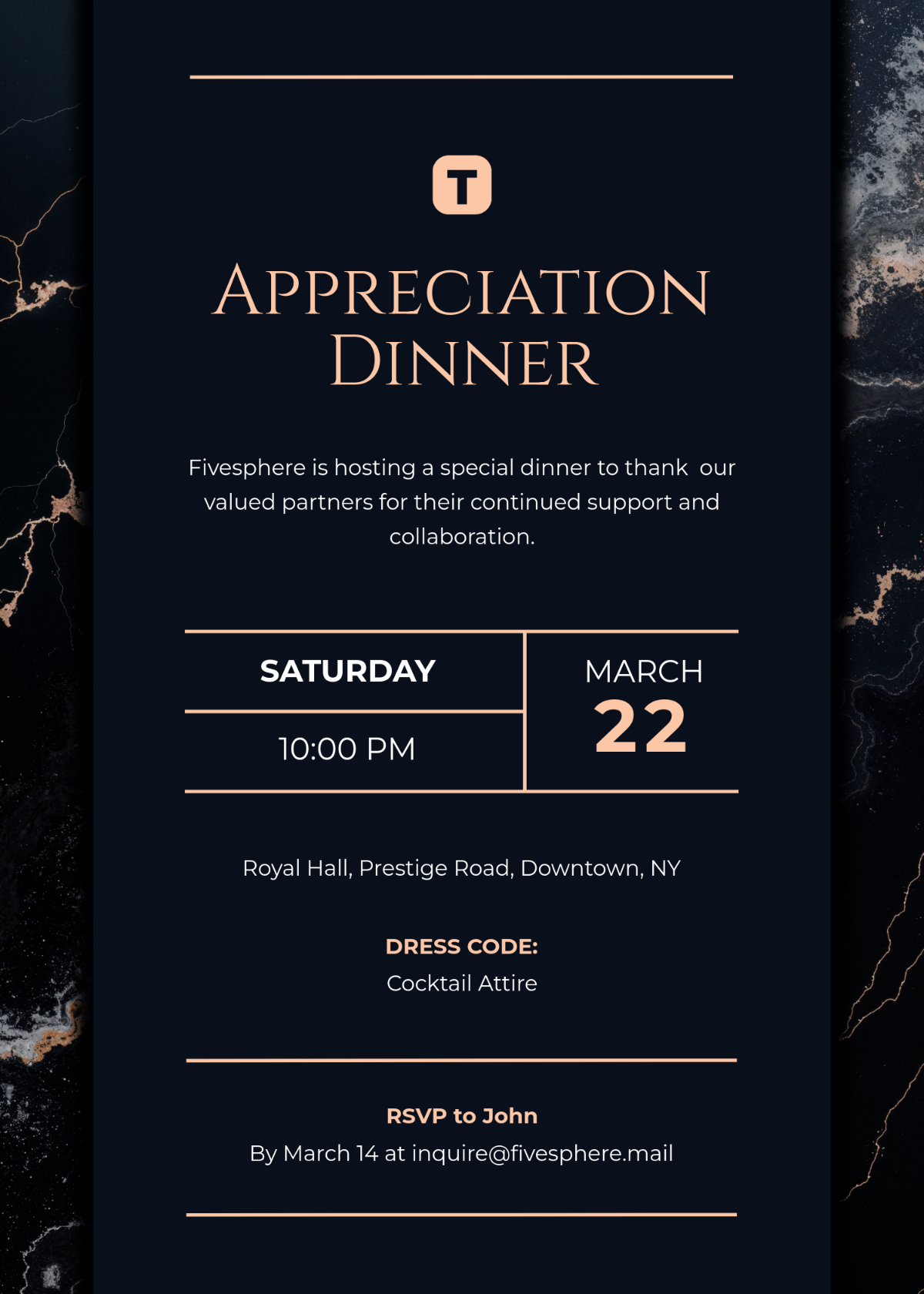 Appreciation Dinner Corporate Invitation