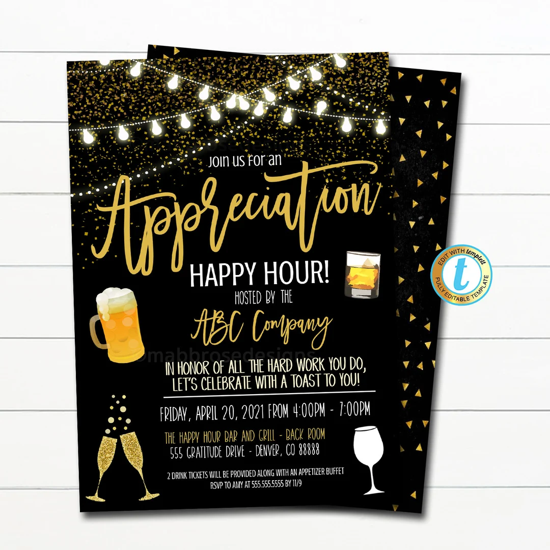 Appreciation Happy Hour Invitation