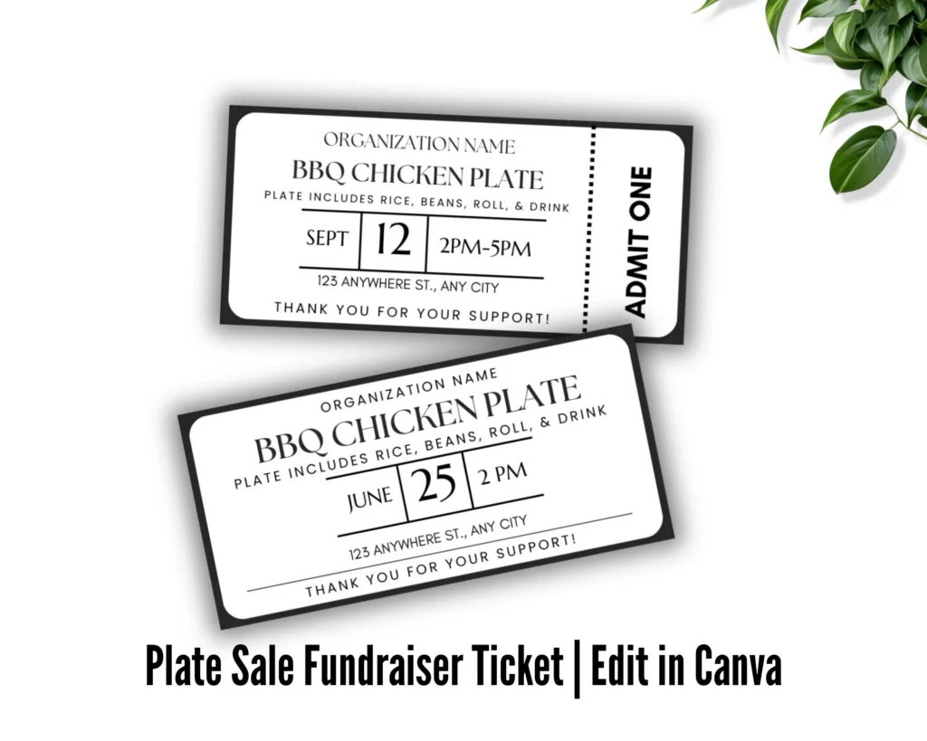 Bbq Benefit Tickets Template