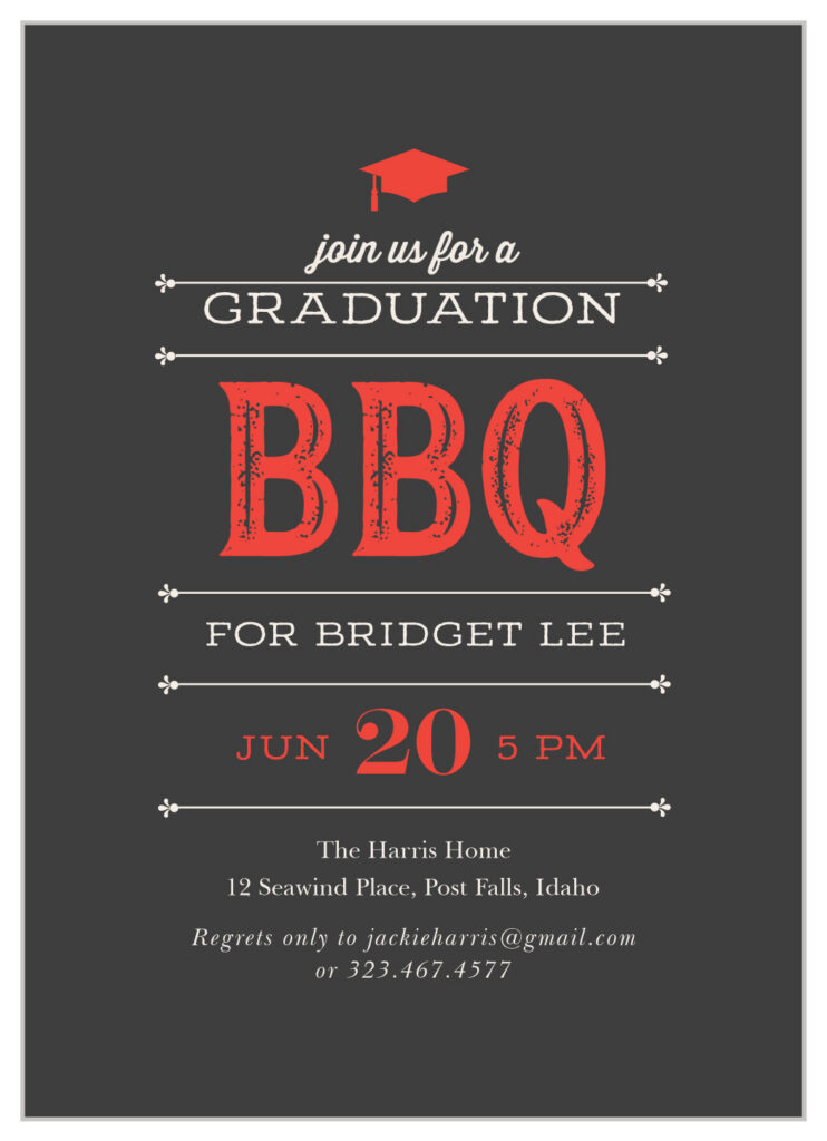 Bbq Celebration Graduation Invitations