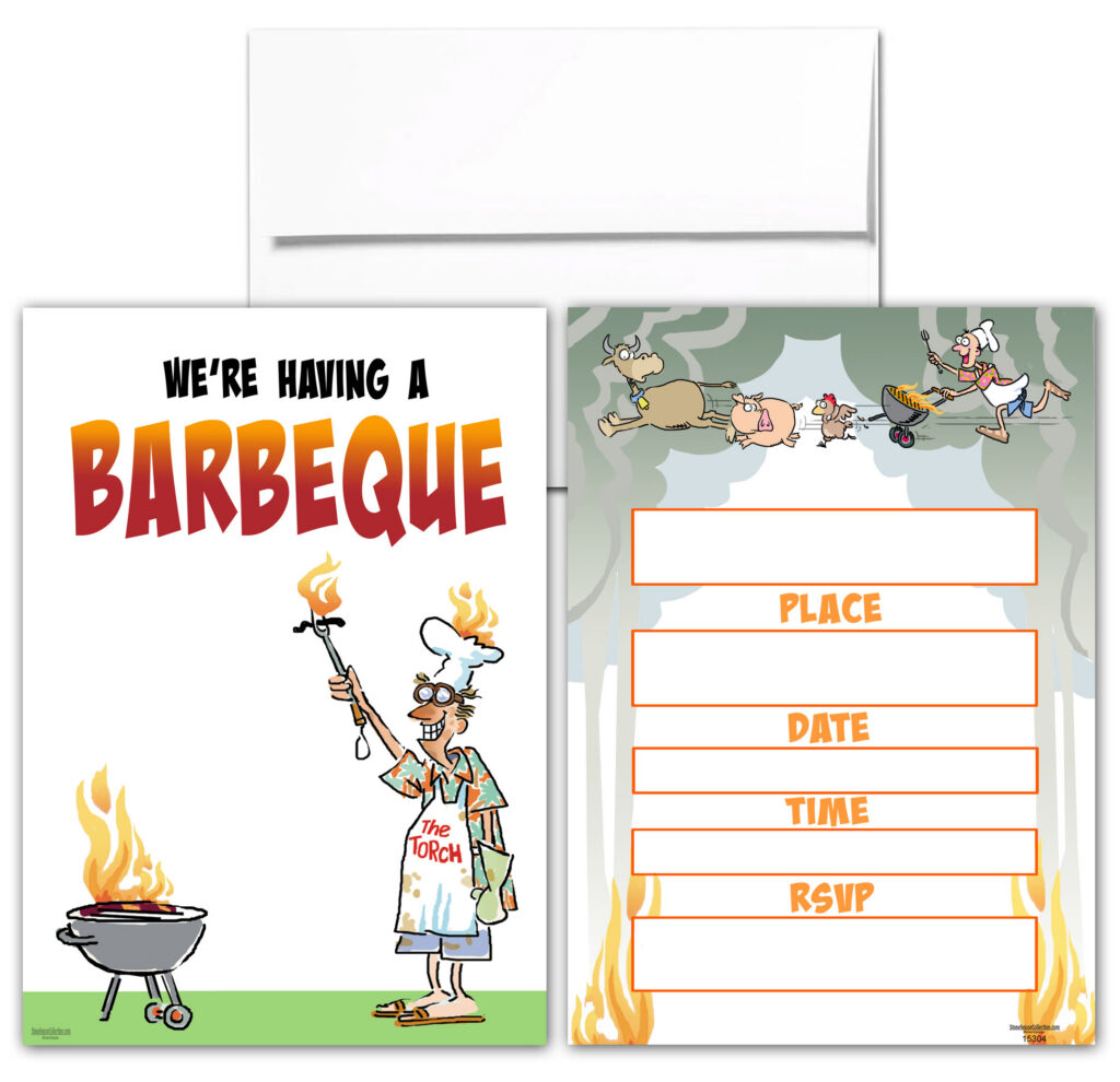 Bbq Party Invitations Funny Barbeque Invites