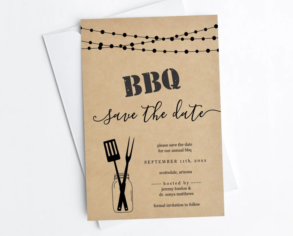 Bbq Save The Date Card Template