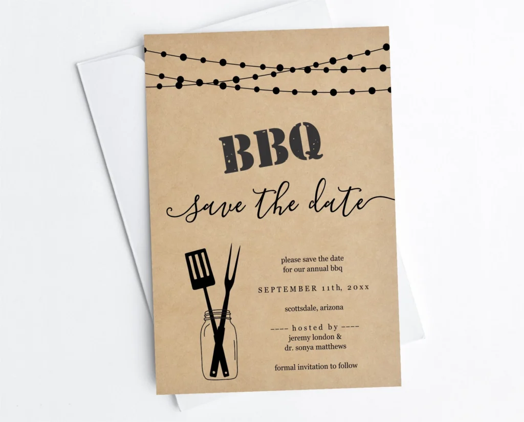 Bbq Save The Date Card Template