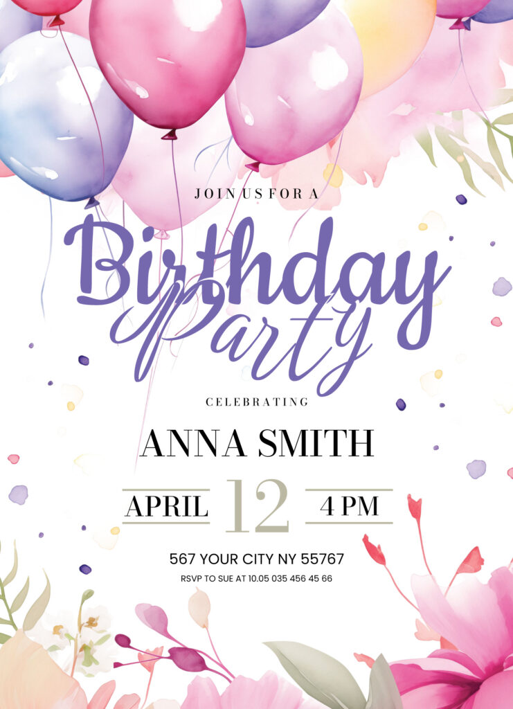 Birthday Invitation Free Google Docs Template