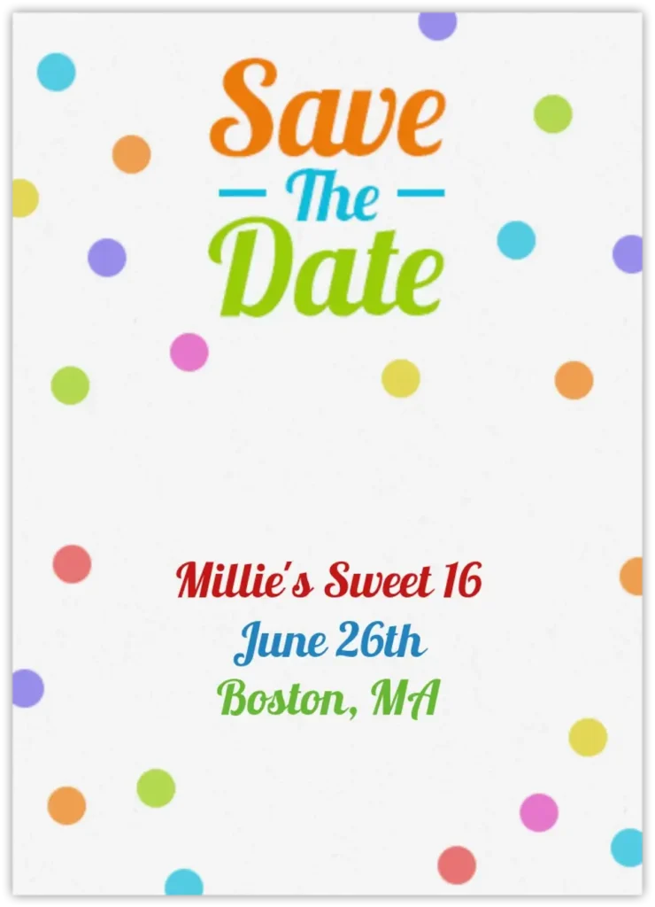 Birthday Save The Dates Birthday Save The Dates