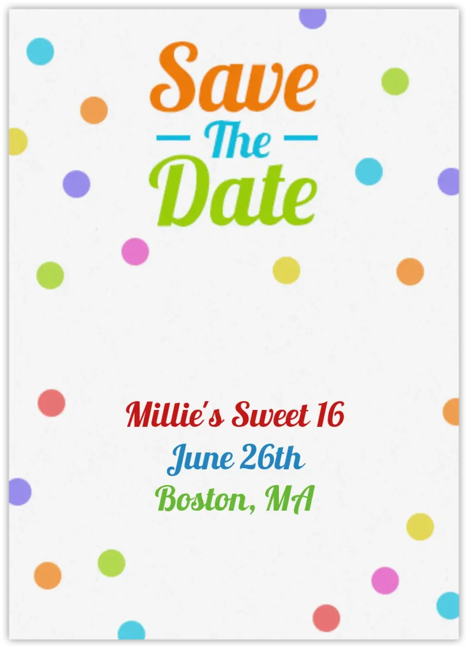 Birthday Save The Dates