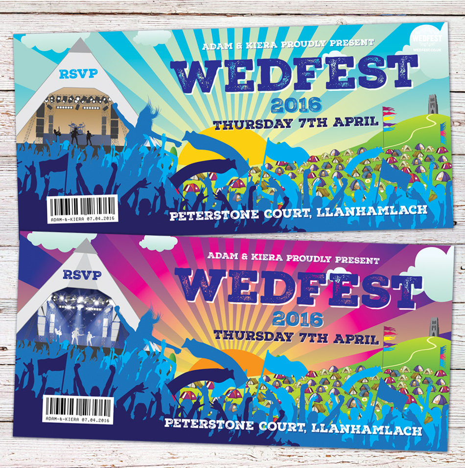 Boho And Wedfest Festival Wedding Invitations