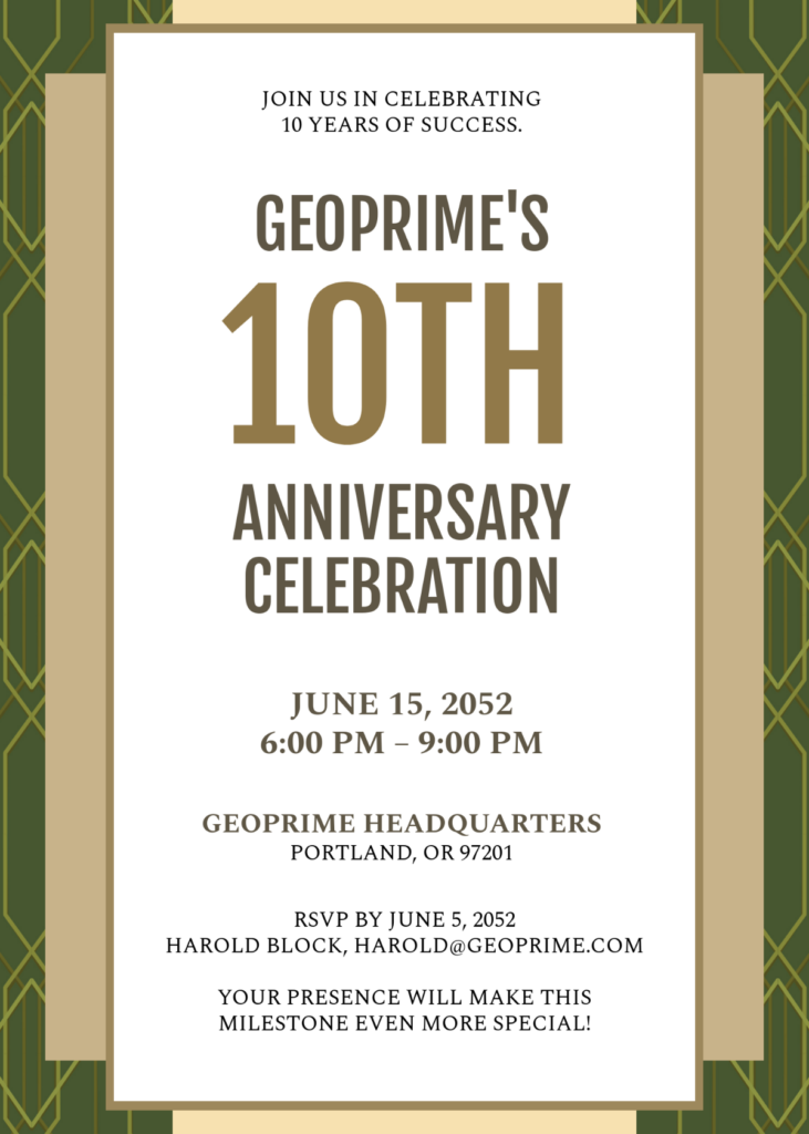 Company Anniversary Celebration Invitation