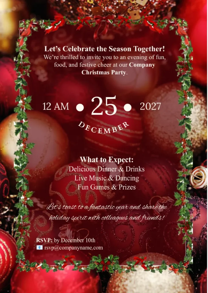 Company Christmas Party Invitation Template