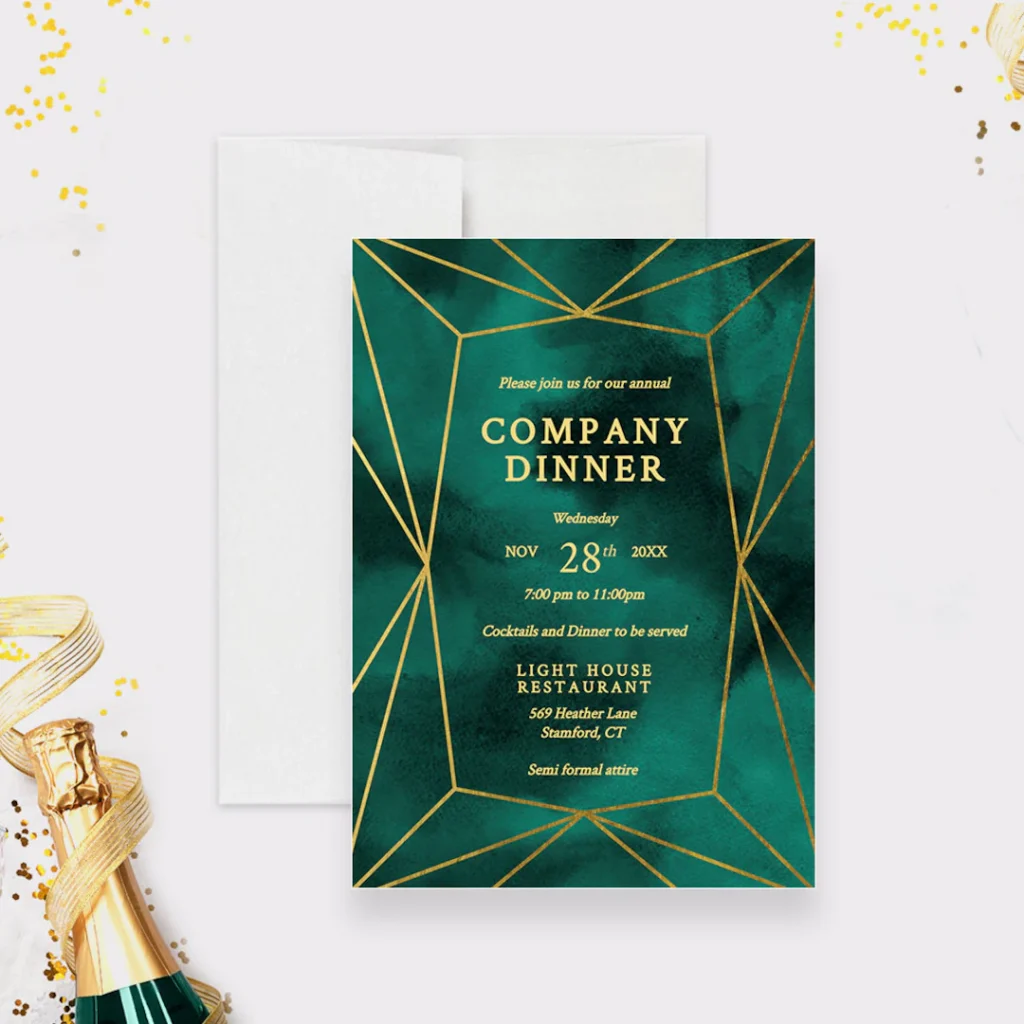 Company Dinner Invitation Editable