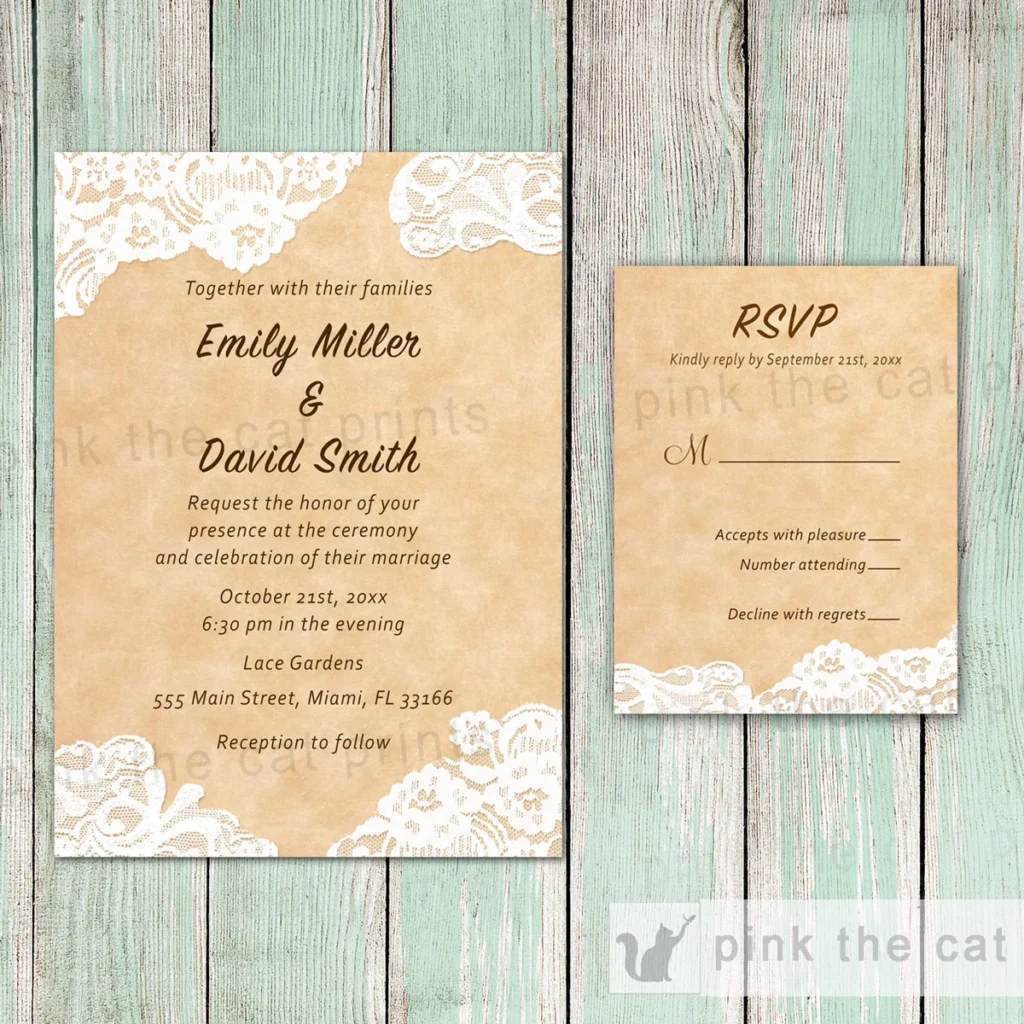 Copy Of Lace Rustic Wedding Invitation Rsvp Card 2 Copy Of Lace Rustic Wedding Invitation Rsvp Card 2