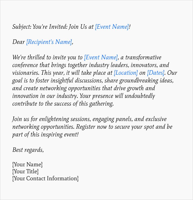 Crafting Success 10 Powerful Invitation And Announcement Email Templates For Event Planners