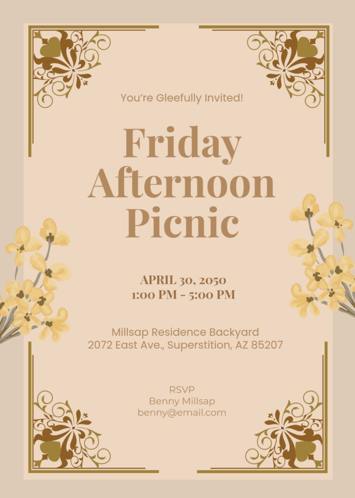 Creative Vintage Picnic Invitation