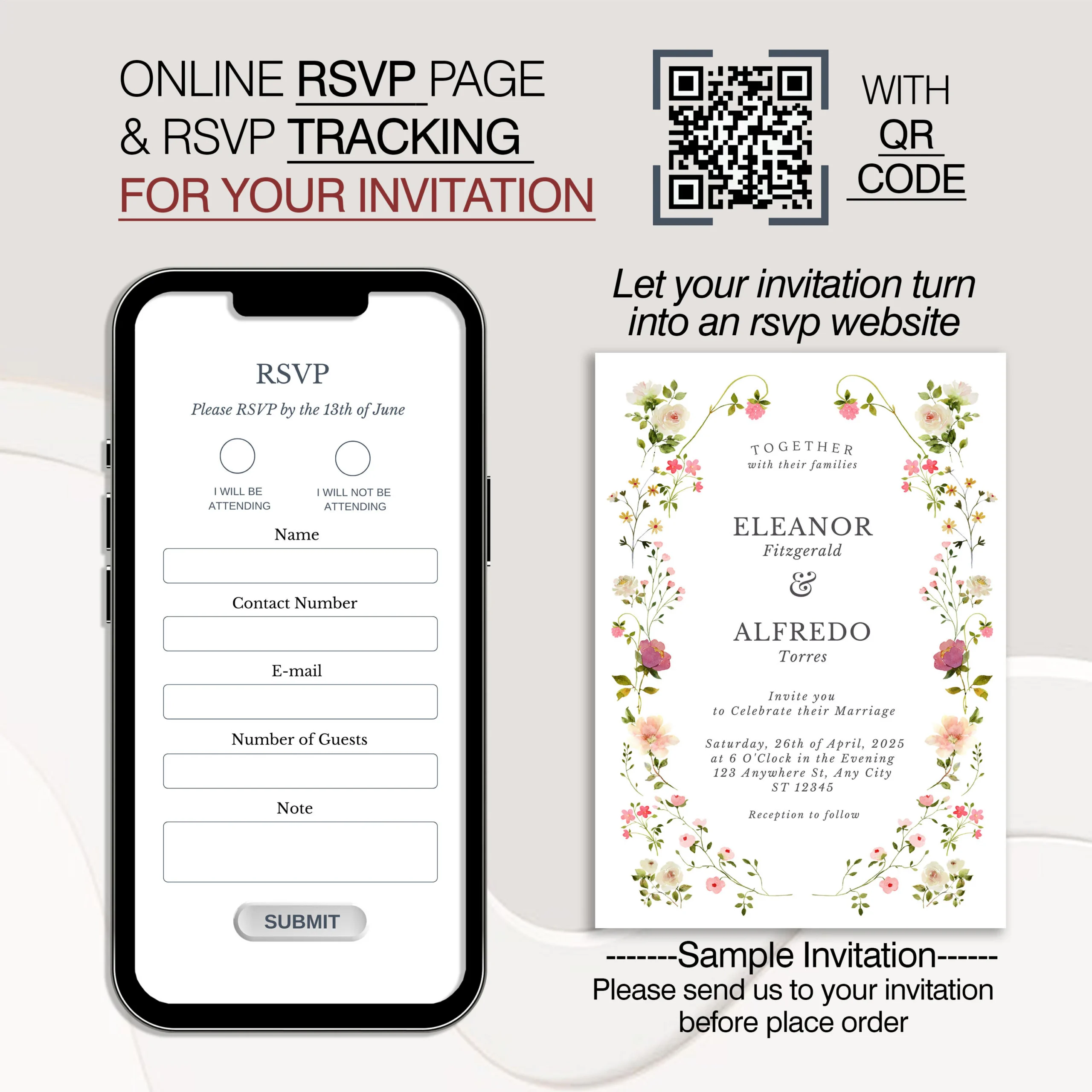Custom Online Rsvp With Qr Code Turn