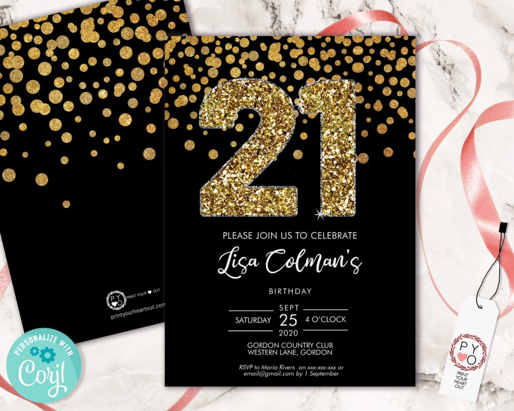 Diy 21st Birthday Confetti Invitation Diy 21st Birthday Confetti Invitation