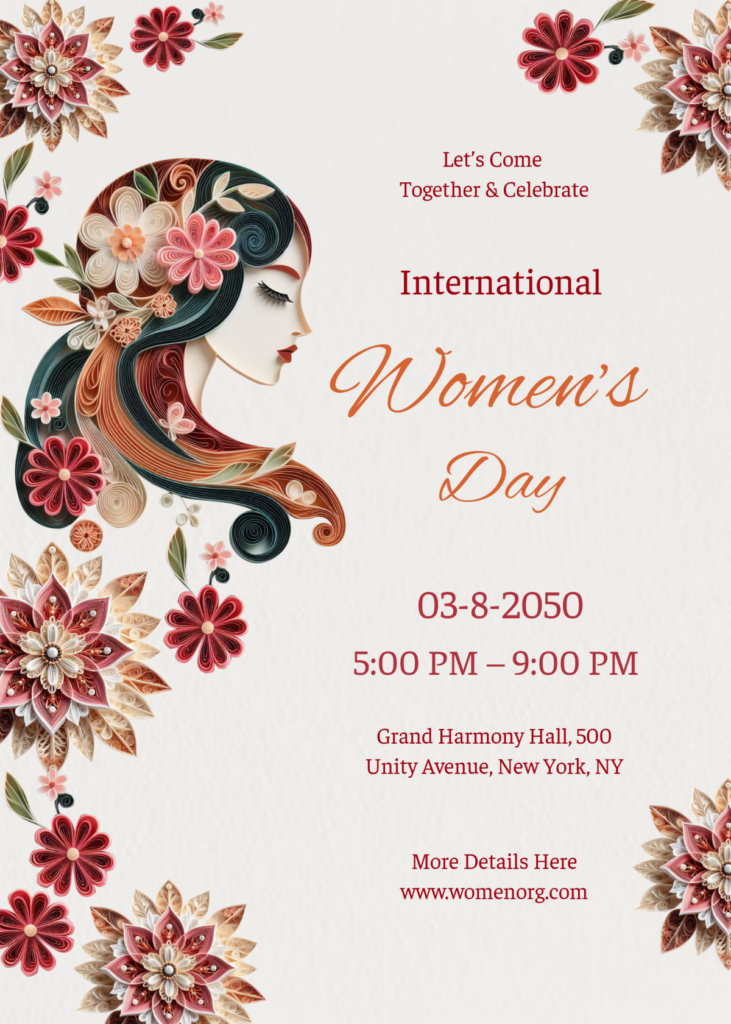 Diy Abstract Womens Day Invitation