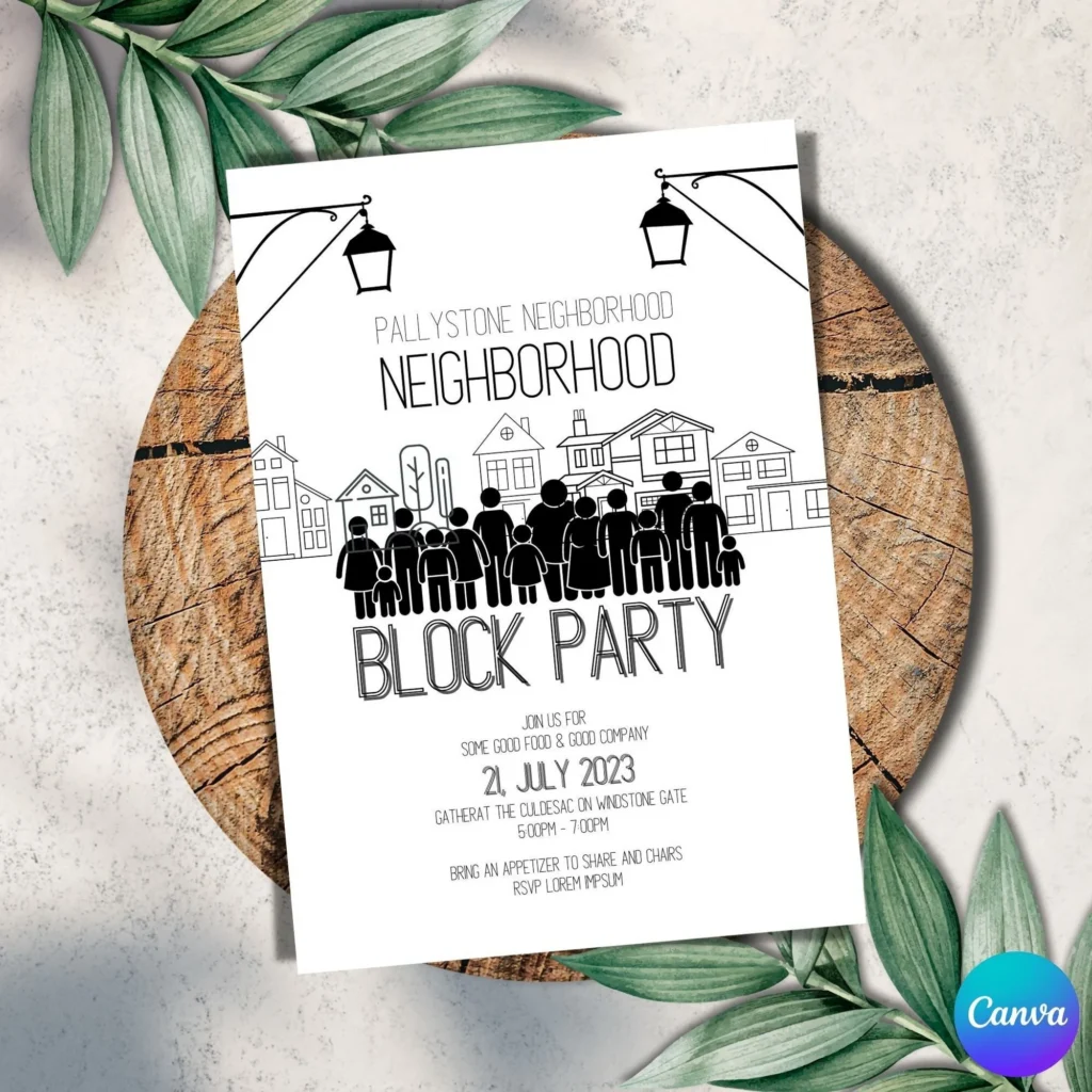 Editable Block Party Street Party Invite Editable Block Party Street Party Invite