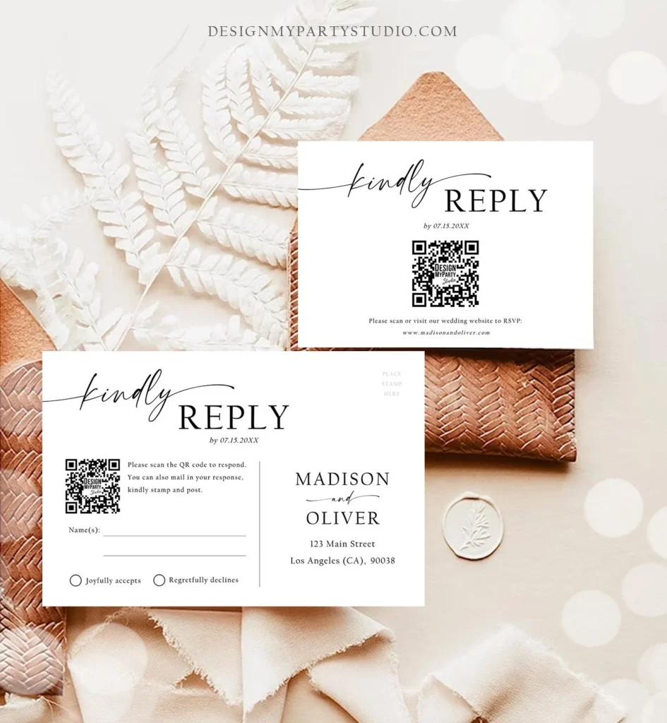 Editable Minimalist Modern Wedding Rsvp 25442 Editable Minimalist Modern Wedding Rsvp 25442