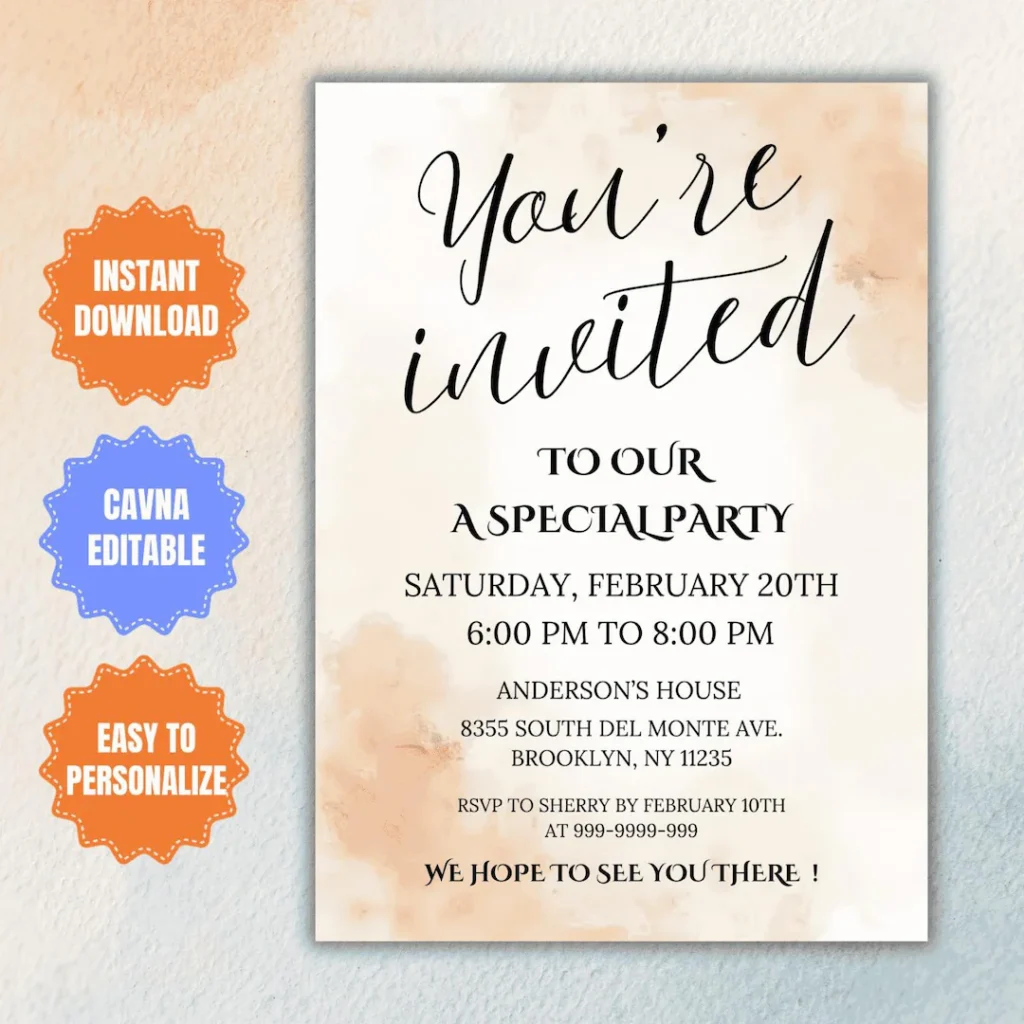 Editable Party Invitation Template Editable Party Invitation Template