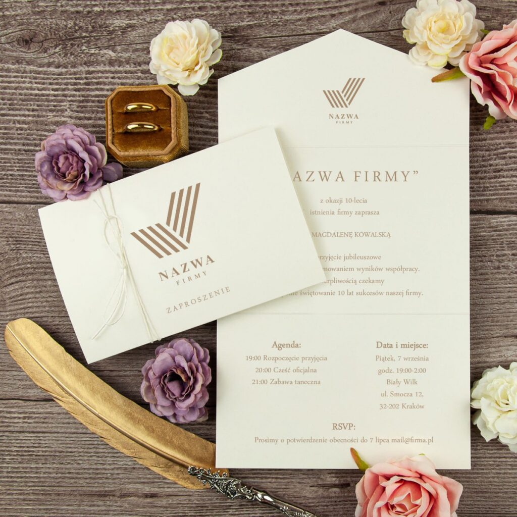 Eleganckie Zaproszenia Biznesowe Ecru Envelope Eleganckie Zaproszenia Biznesowe Ecru Envelope