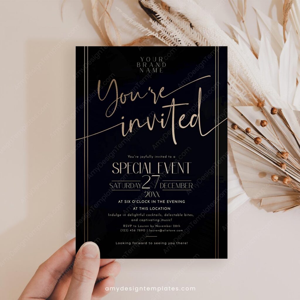 Elegant Business Dinner Invitation Template