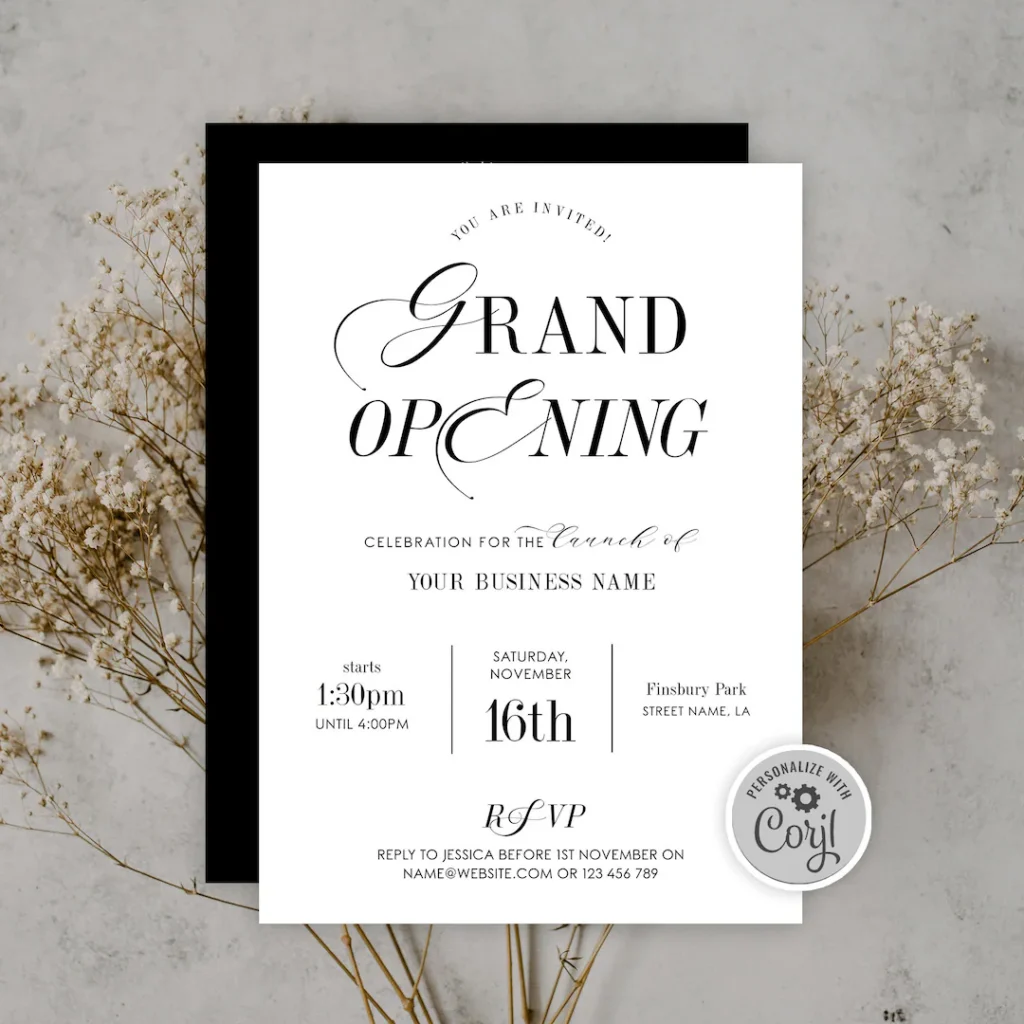 Elegant Grand Opening Invitation