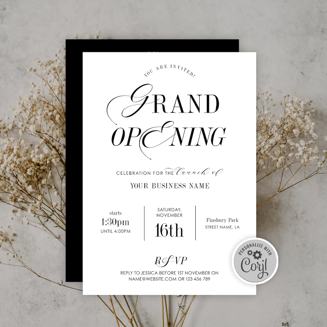 Elegant Grand Opening Invitation