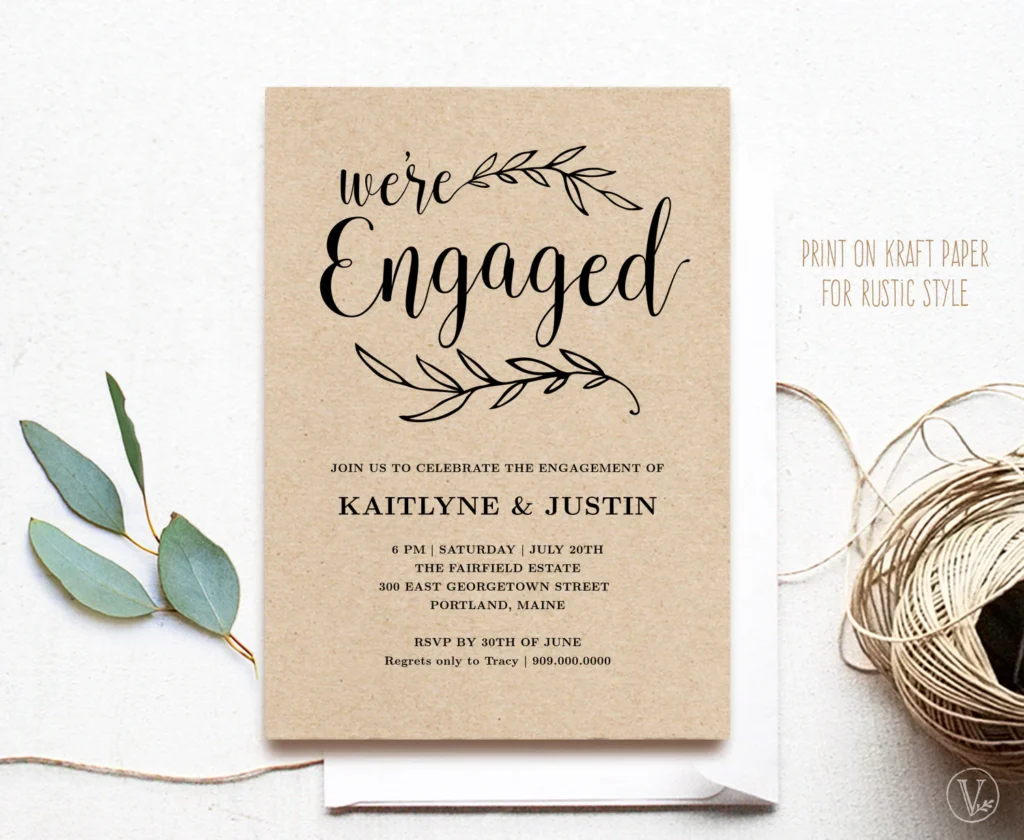 Engagement Invitation Template Printable
