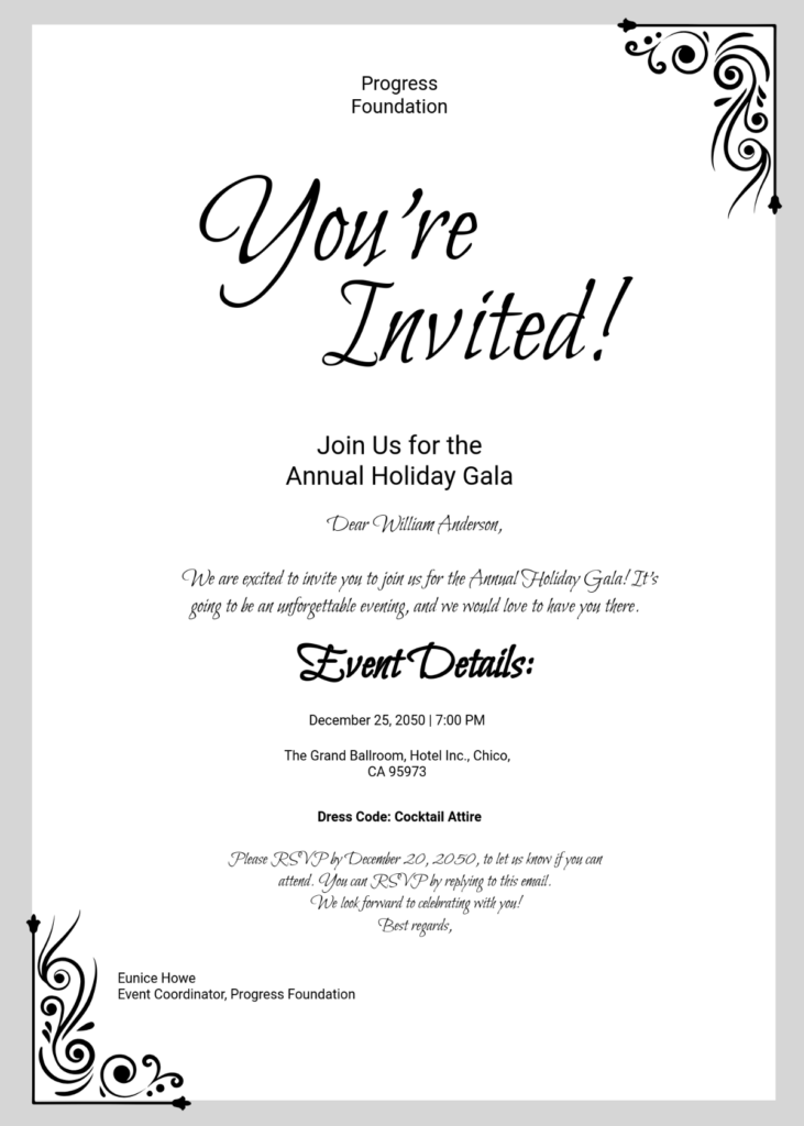 Event Invitation Email