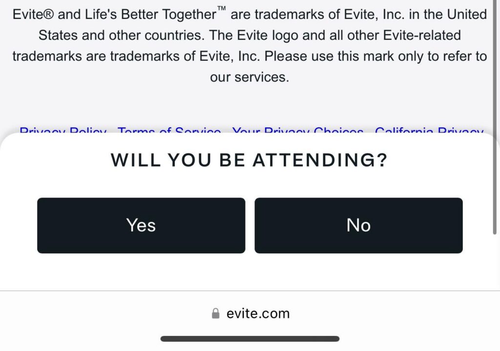 Evite Com Guest Question
