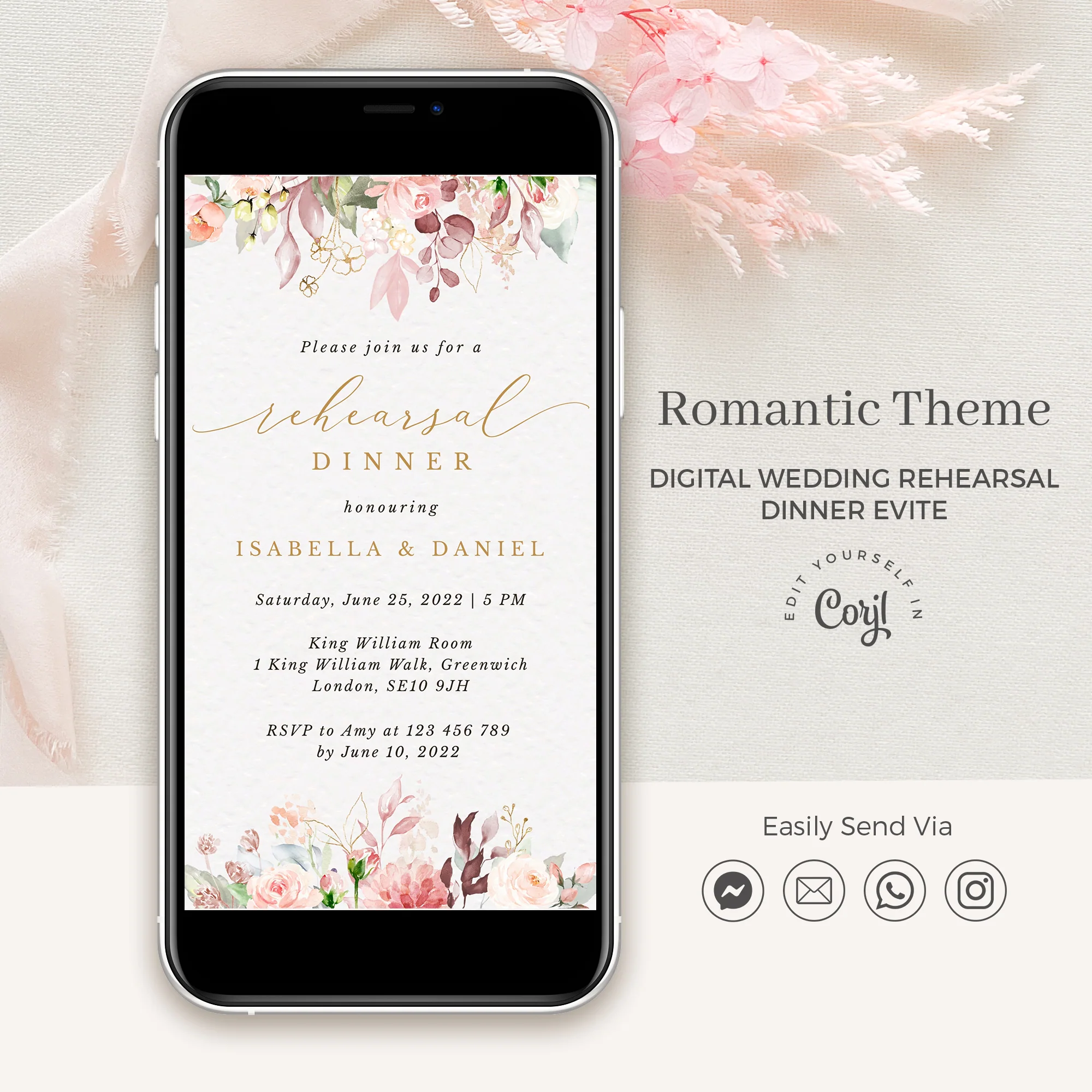 Fiorella Evite Rehearsal Dinner Invitations 308964223