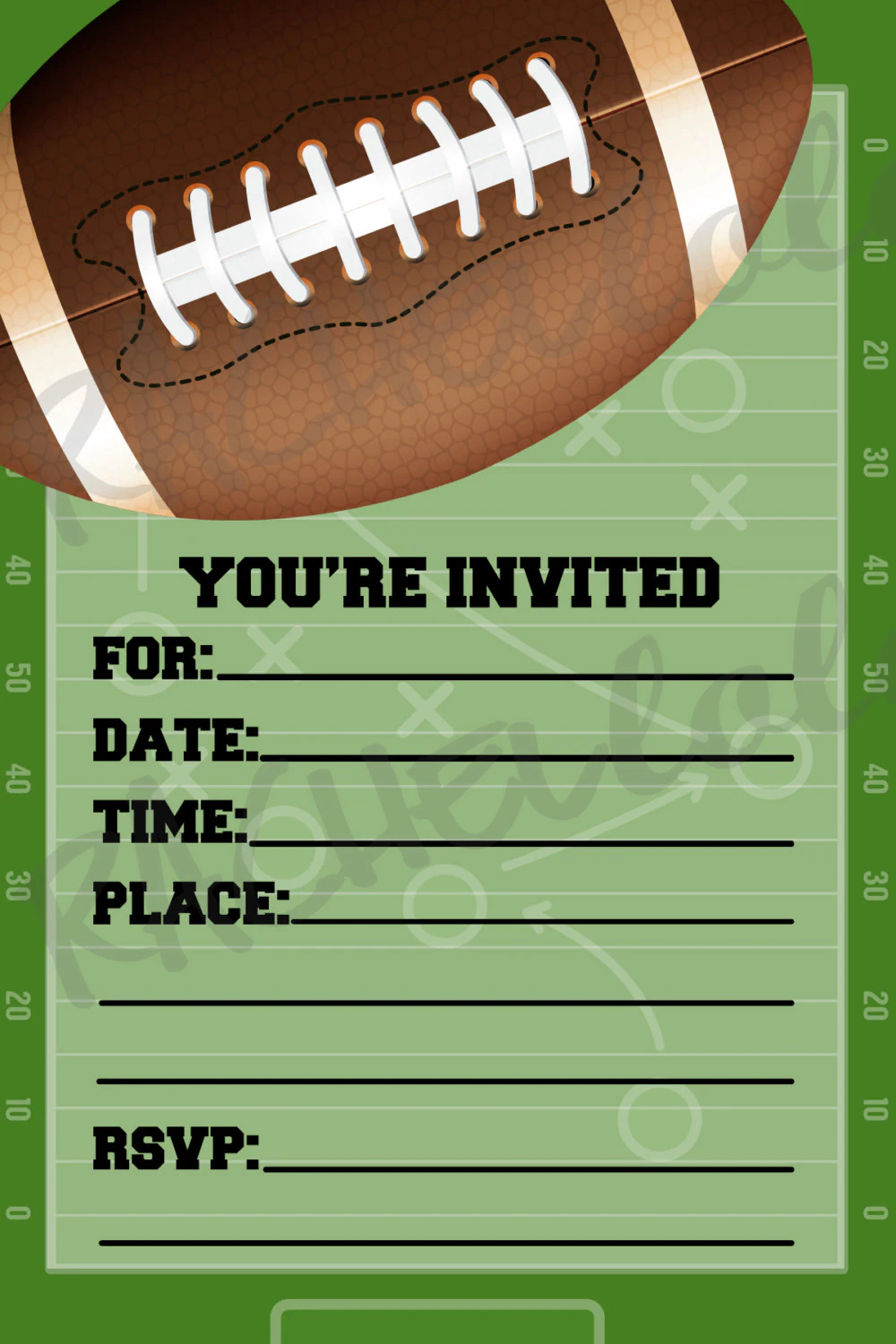 Football Birthday Party Invitation