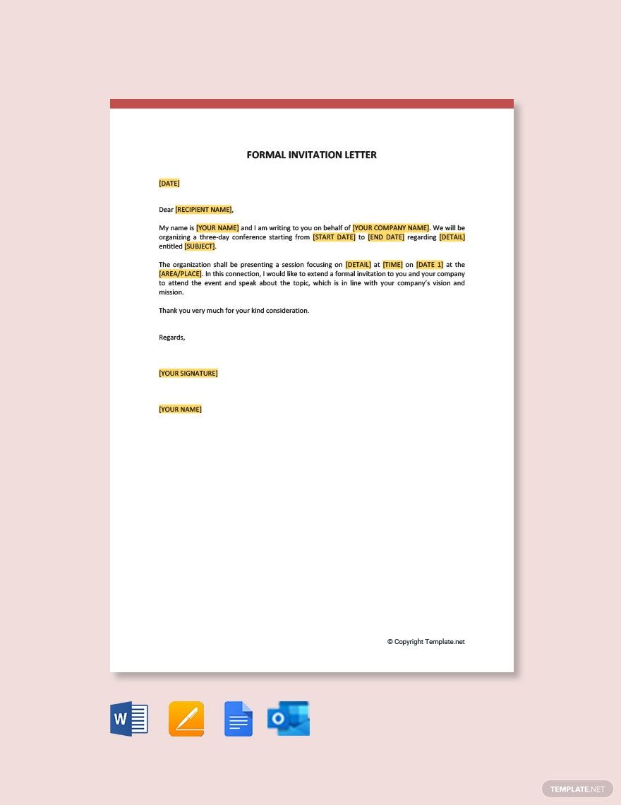 Formal Invitation Letter