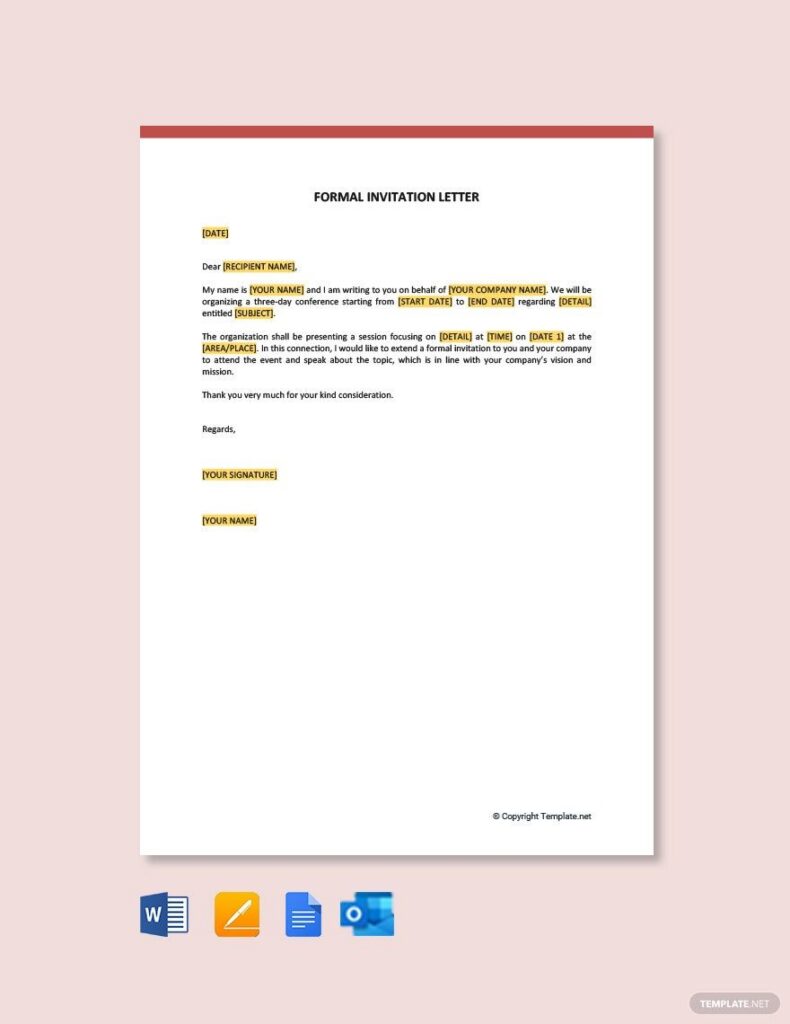 Formal Invitation Letter Formal Invitation Letter
