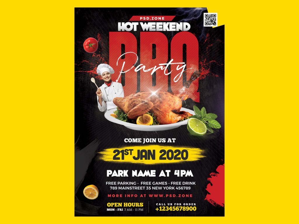 Free Bbq Party Flyer Template Psd