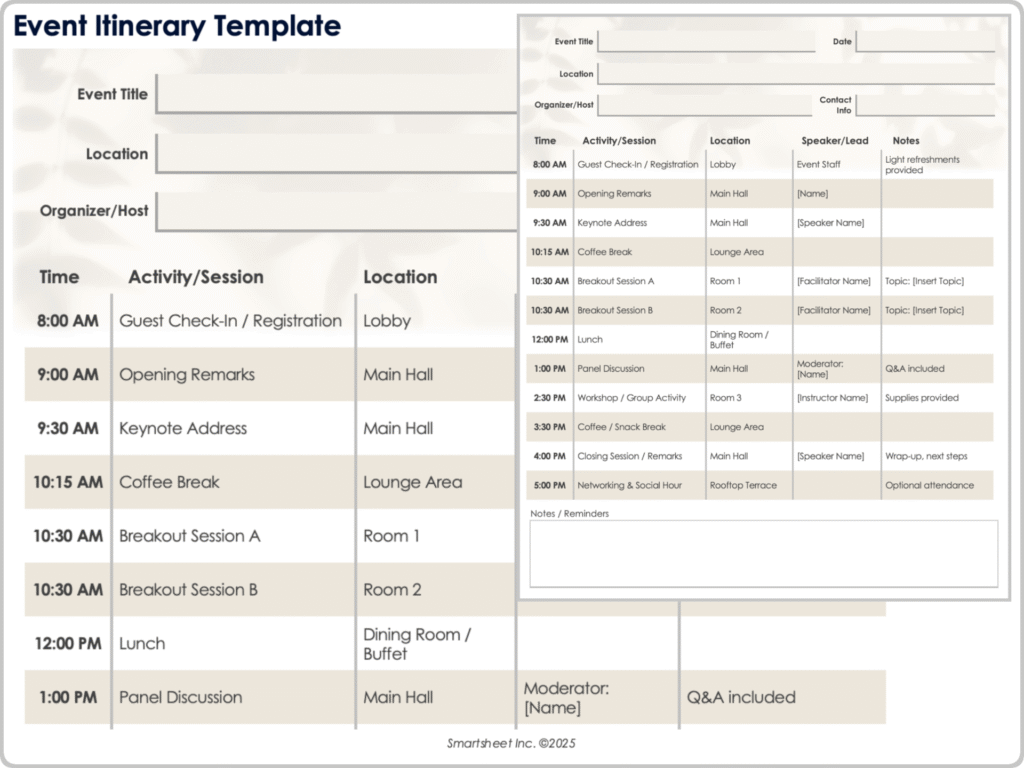 Free Event Planning Templates