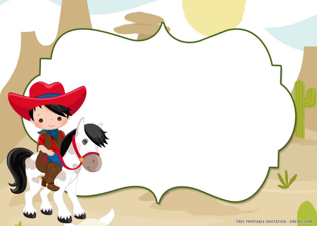 Free Printable Cowboy Party 3 Birthday Invitation Templates