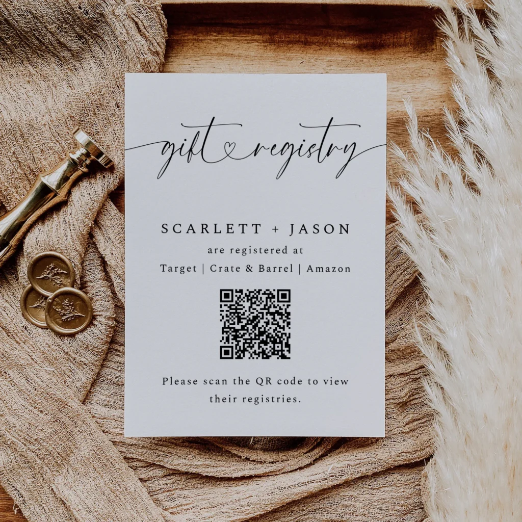 Gift Registry Card Template Bridal