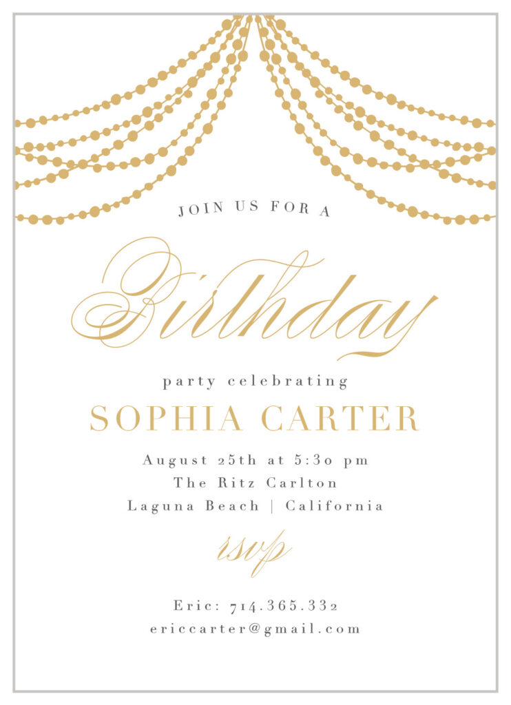Glowing Glam Adult Birthday Invitations