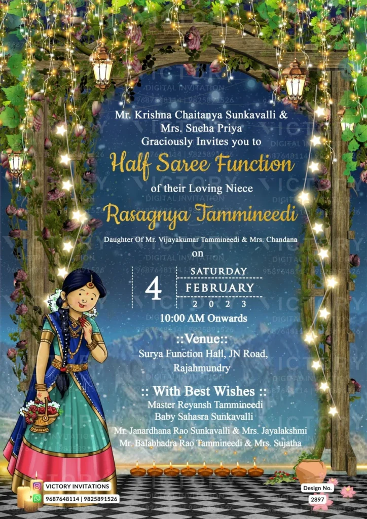 Half Saree Function Invitation Cards Online Half Saree Function Invitation Cards Online