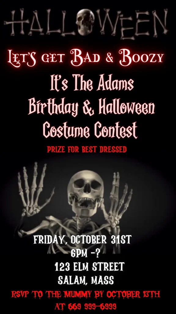 Halloween Party Video Invitation Skeleton Birthday Party Evite Animated Halloween Invite Editable Bad And Boozy Evite Music With Rsvp Site Halloween Party Video Invitation Skeleton Birthday Party Evite Animated Halloween Invite Editable Bad And Boozy Evite Music With Rsvp Site