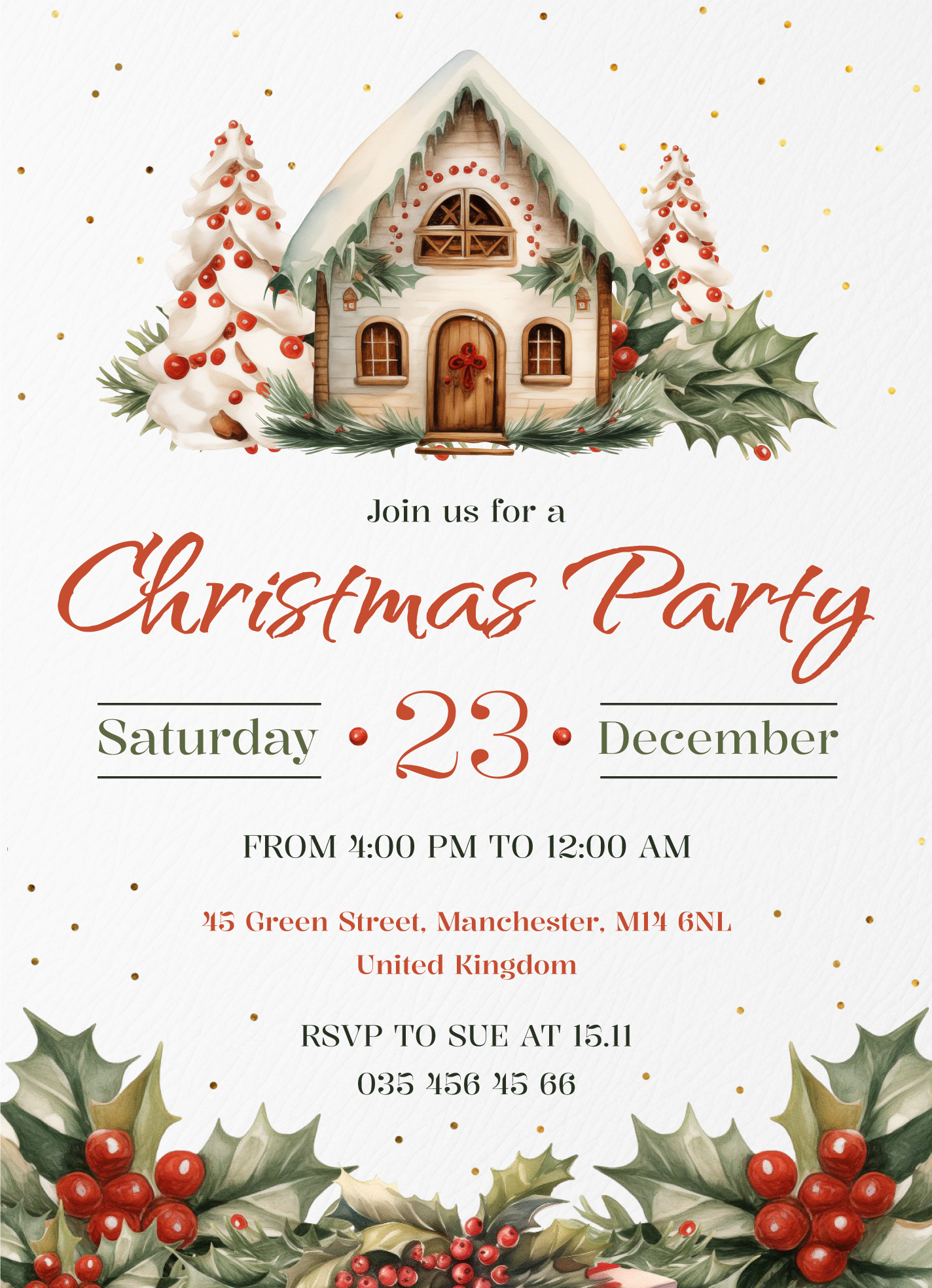 Holiday Party Invitation Free Google Docs Template
