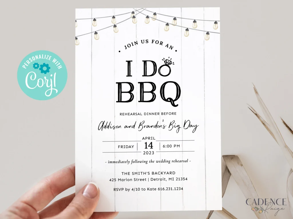 I Do Bbq Invitation Bbq Rehearsal Dinner I Do Bbq Invitation Bbq Rehearsal Dinner