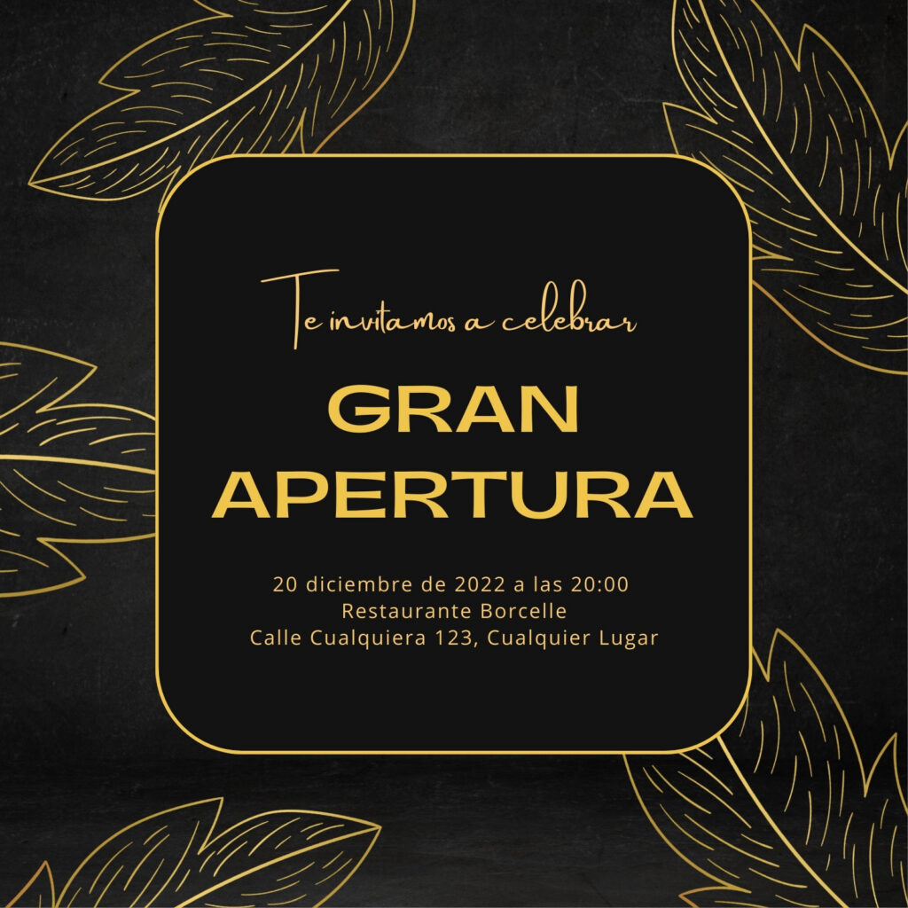 Invitacion A La Gran Apertura Invitacion A La Gran Apertura
