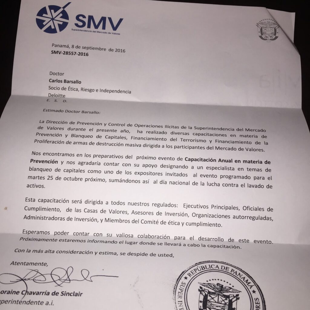 Invitacion Regulador De Valores Panama