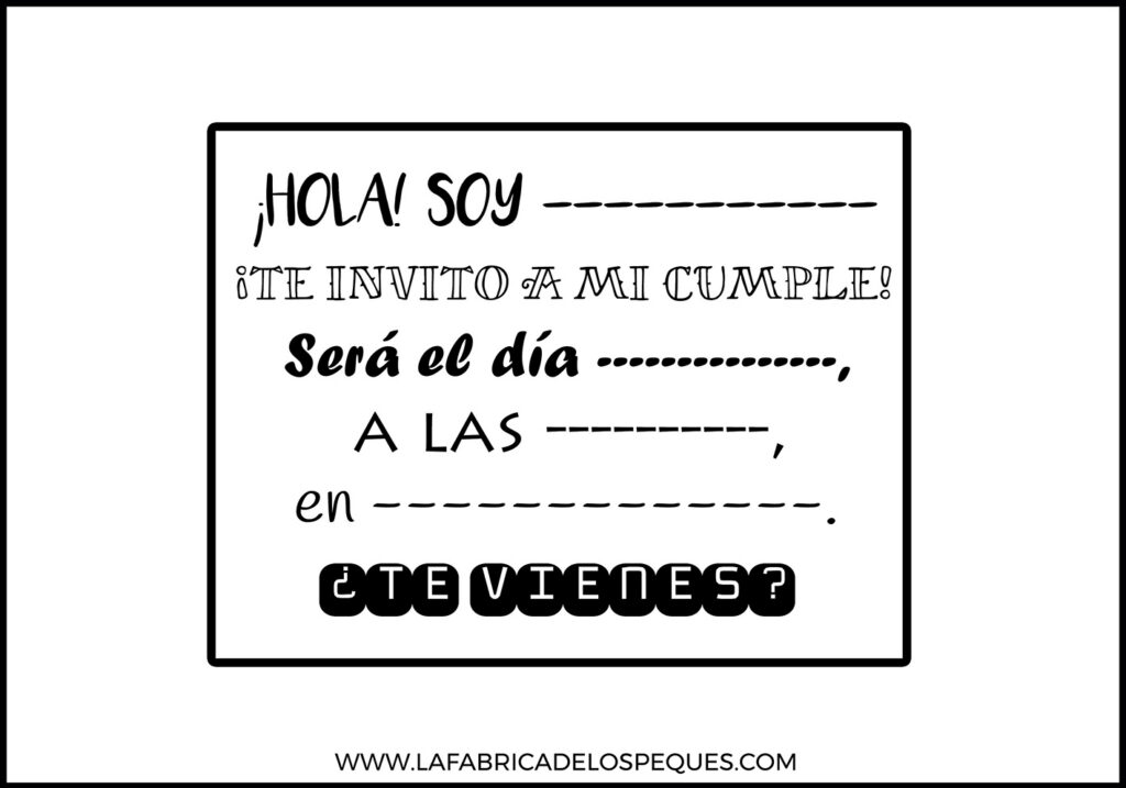 Invitaciones Cumpleanos Infantiles Imprimibles