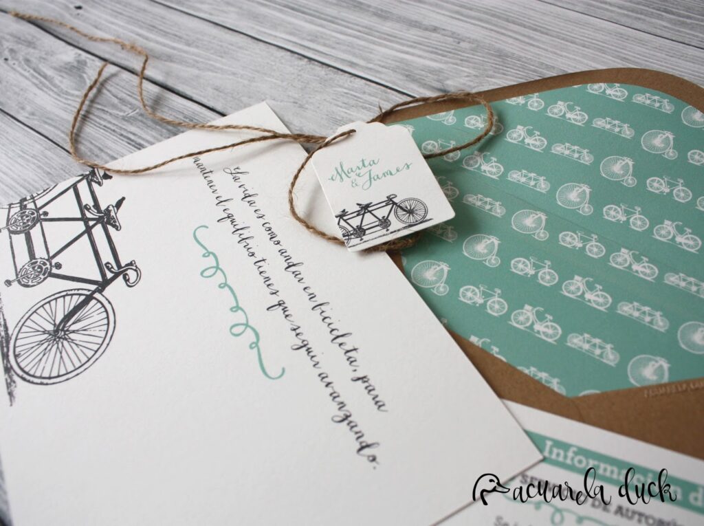 Invitaciones De Boda Bicicletas Marta Y Invitaciones De Boda Bicicletas Marta Y