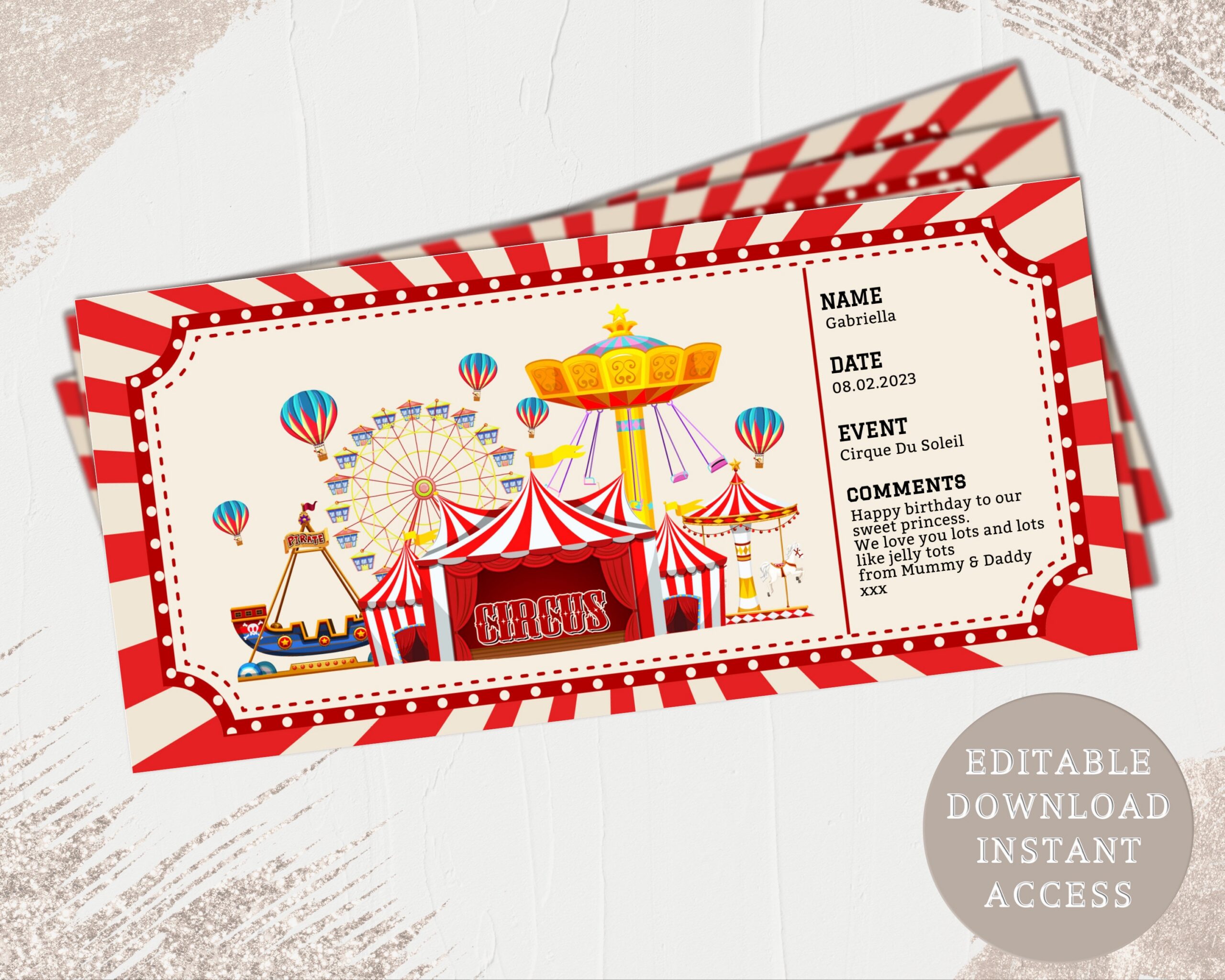 Invitaciones De Fiesta Personalizadas De Circo Entradas
